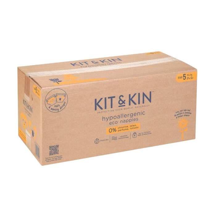 Scutece Hipoalergenice Eco Kit&Kin, Marimea 5, 11 kg+ , 112 buc 33859 KKS5NAPPIESCASE