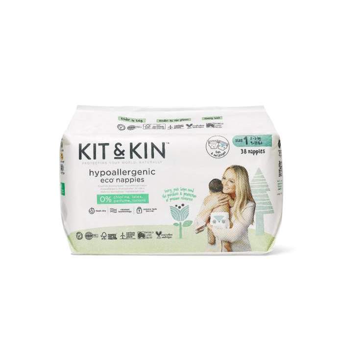 Scutece Hipoalergenice Eco Kit&Kin, Marimea 1, 2-5 kg, 38 buc 18101 KKS1NAPPIESBP