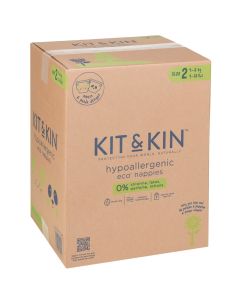 Scutece Hipoalergenice Eco Kit&Kin, Marimea 2, 4-8 kg , 152 buc Alb