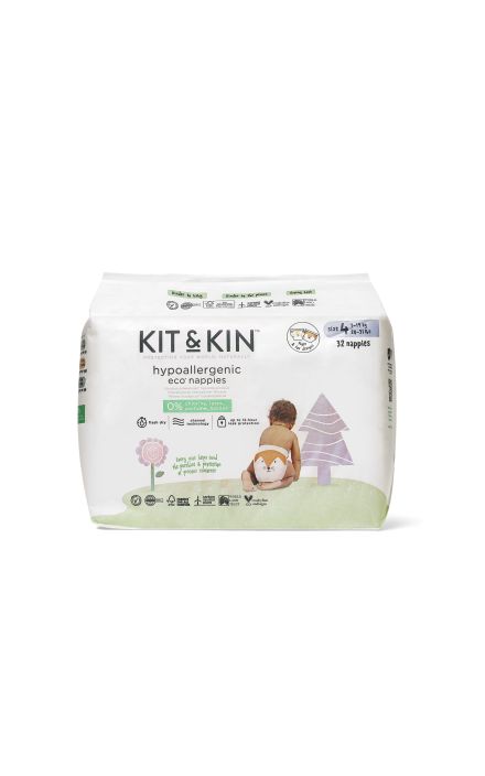 Scutece Hipoalergenice Eco Kit&Kin, Marimea 4, 9-14 kg , 32 buc